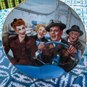 Vintage Collector's Plate with Classic TV Scene numbered I love Lucy,new purse